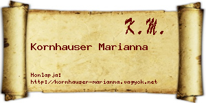 Kornhauser Marianna névjegykártya
